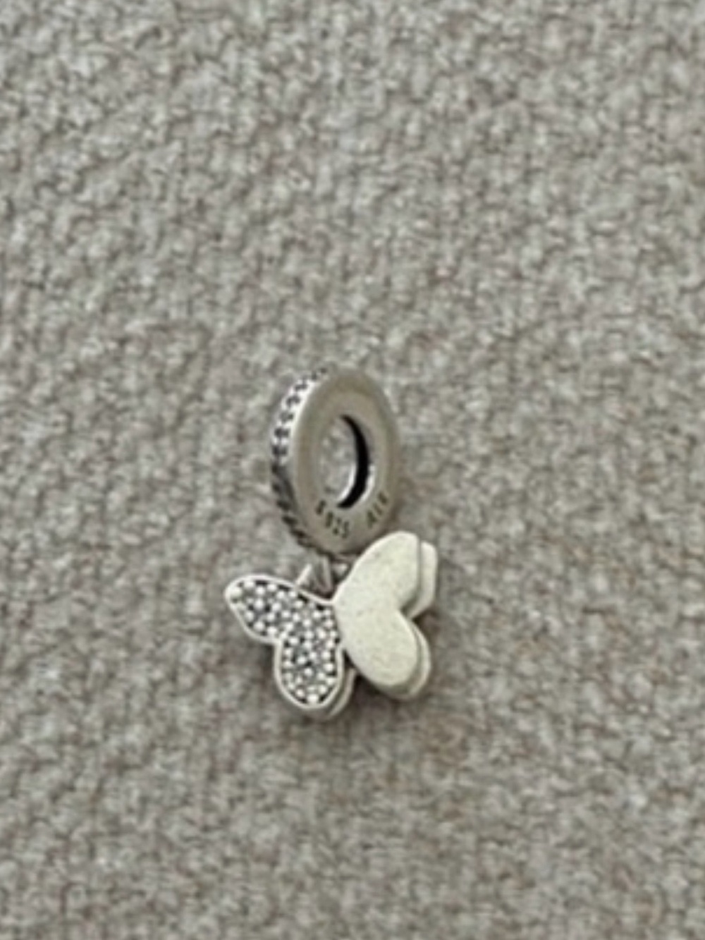 Pandora Silver Butterfly Pavé Dangle Charm